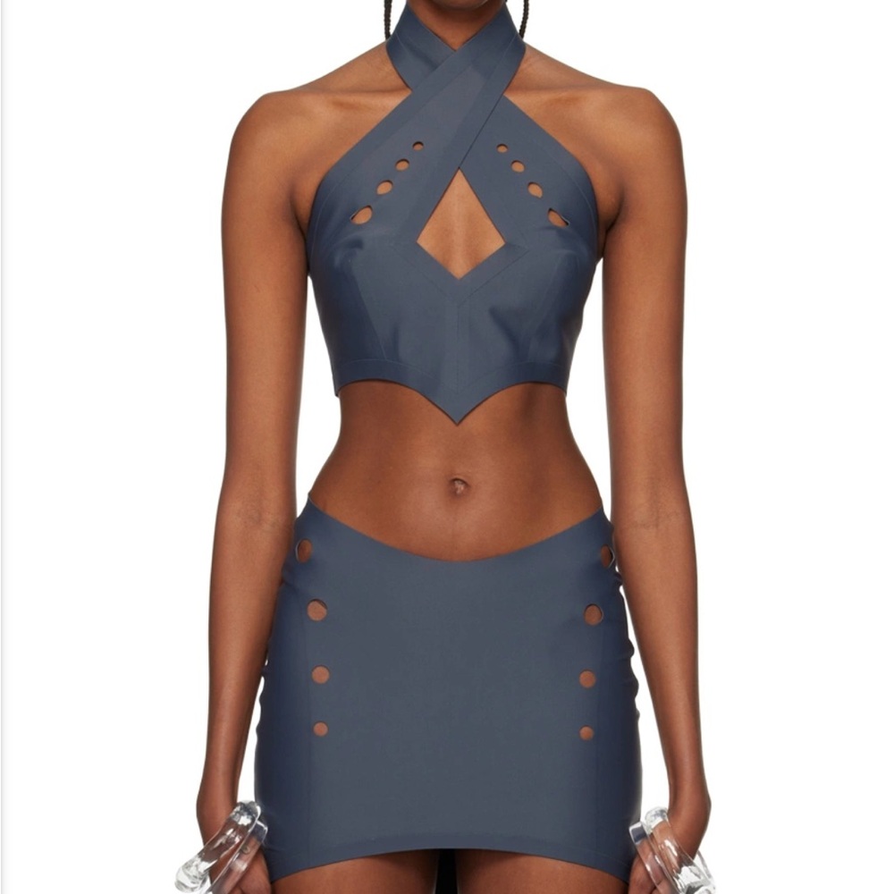 Jean Paul Gaultier CYBER collection crop top and mini skirt set - 42 / 44 - M/L